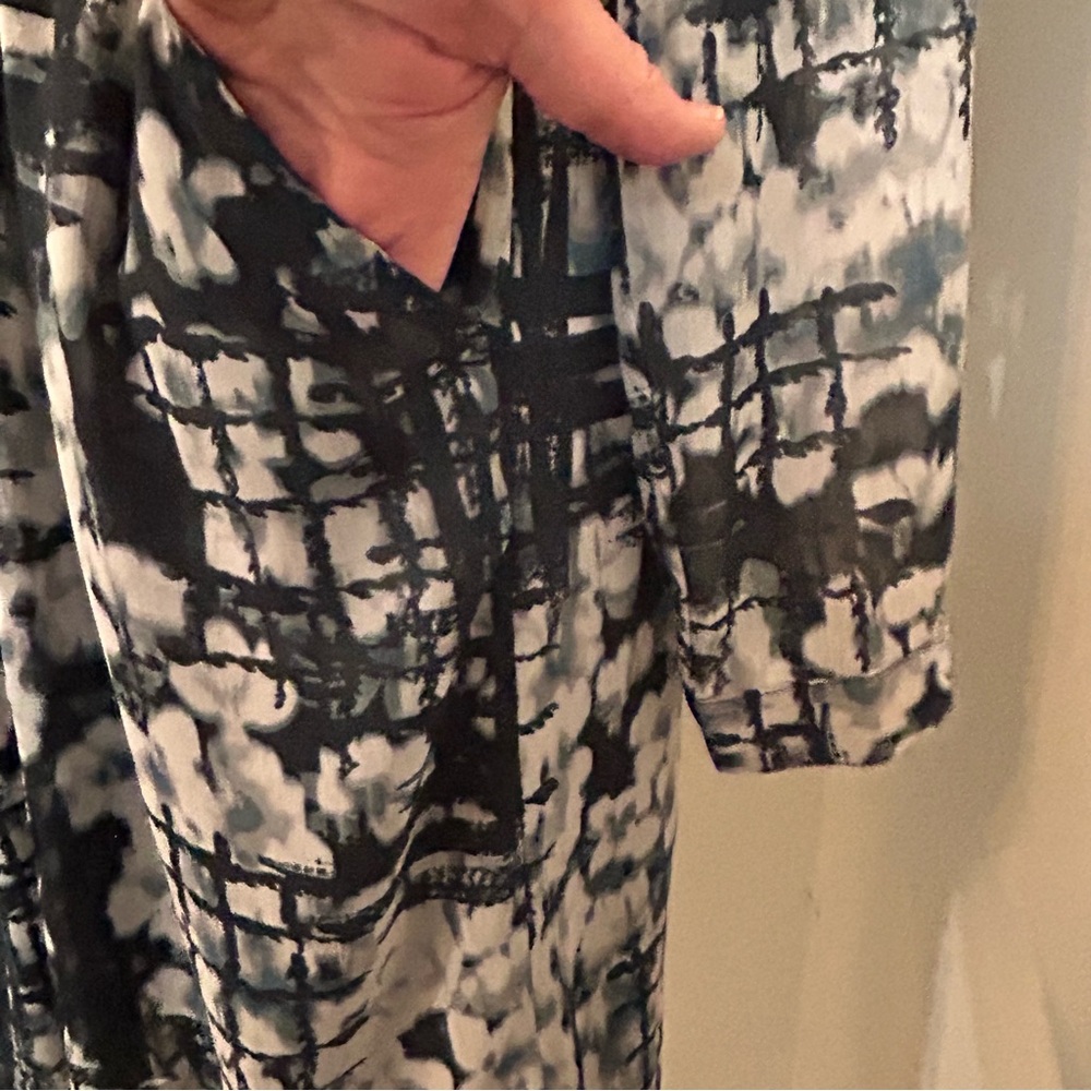 Banana Republic Dress Shear Overlay w/Slip Cinch Tie Waist Hidden Pockets Medium - Picture 10 of 15